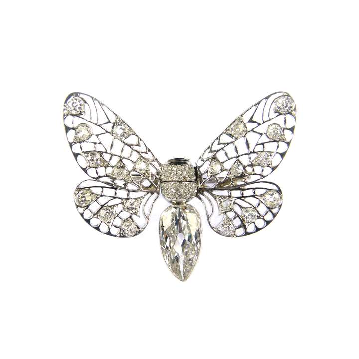 Early 20th century diamond butterfly brooch-pin